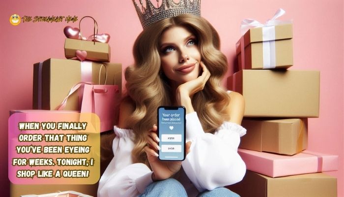 When you finally order that thing you’ve been eyeing for weeks. Tonight, I shop like a queen When you finally order that thing you’ve been eyeing for weeks. Tonight, I shop like a queen