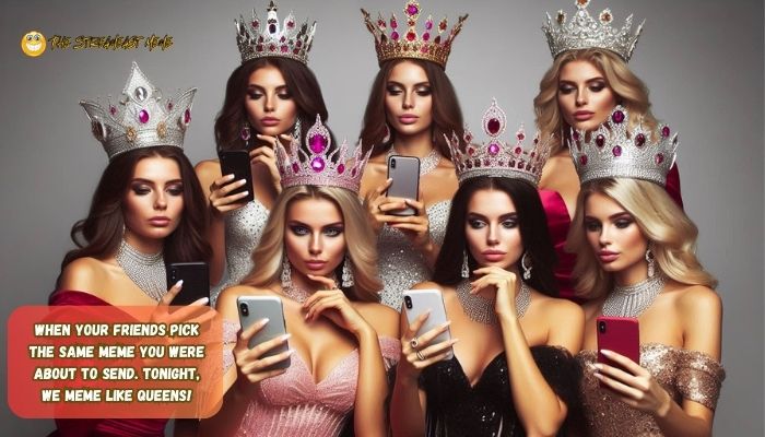When your friends pick the same meme you were about to send. Tonight, we meme like queens When your friends pick the same meme you were about to send. Tonight, we meme like queens