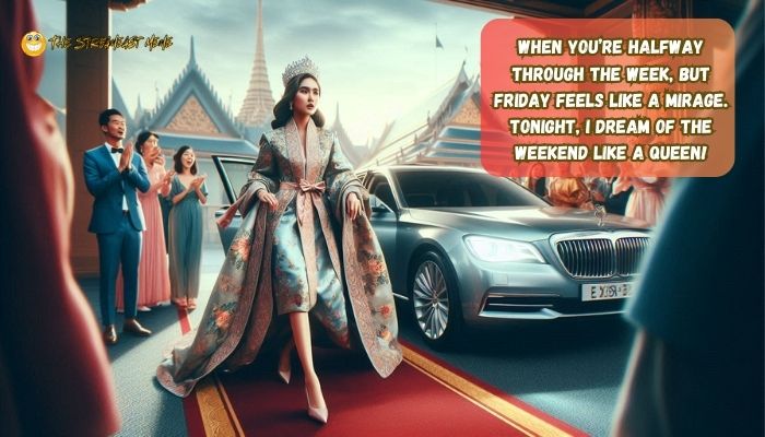 When you’re halfway through the week, but Friday feels like a mirage. Tonight, I dream of the weekend like a queen When you’re halfway through the week, but Friday feels like a mirage. Tonight, I dream of the weekend like a queen